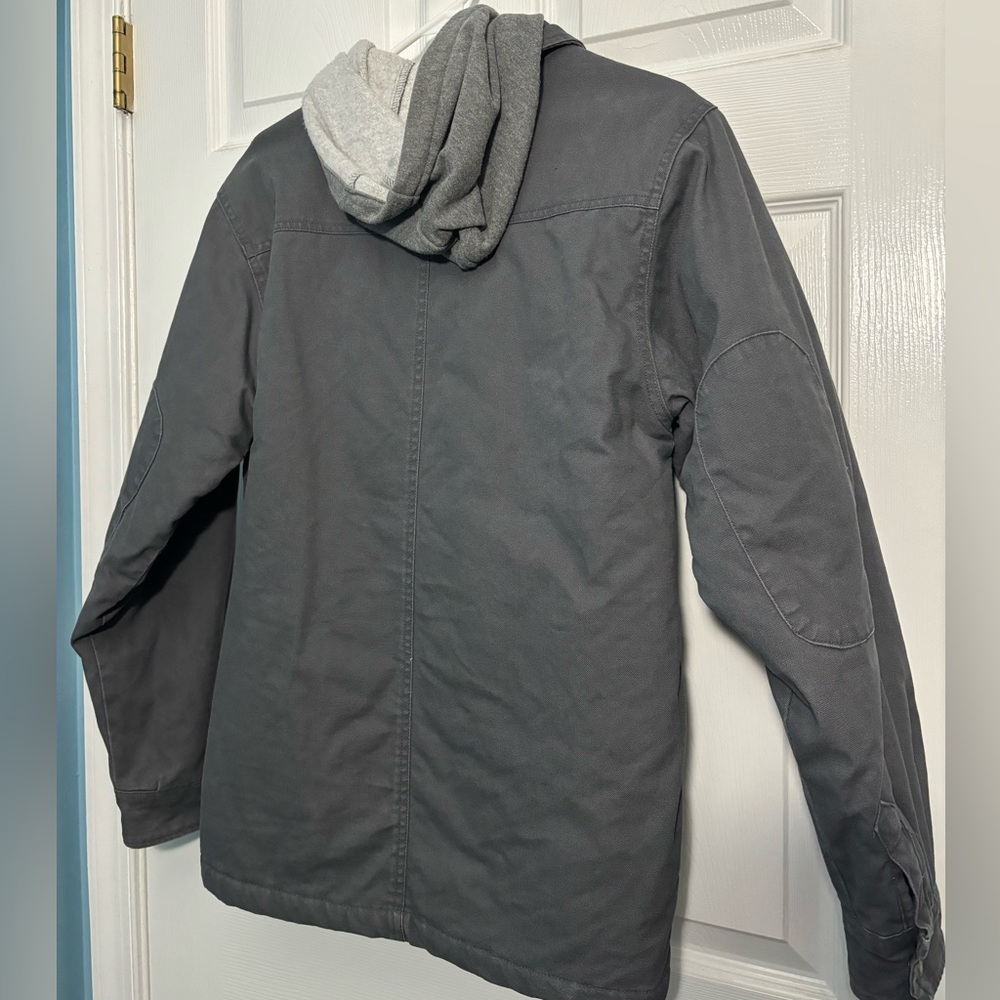 Gray Button/Zip-Up Collared Coat - image 2
